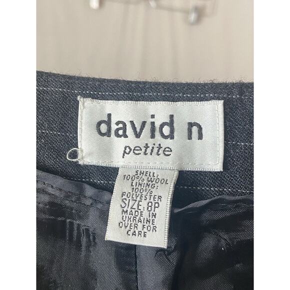 Vintage David N Petite Dark Academia Wool Pin Striped Trousers Women Size 8P - Picture 7 of 8